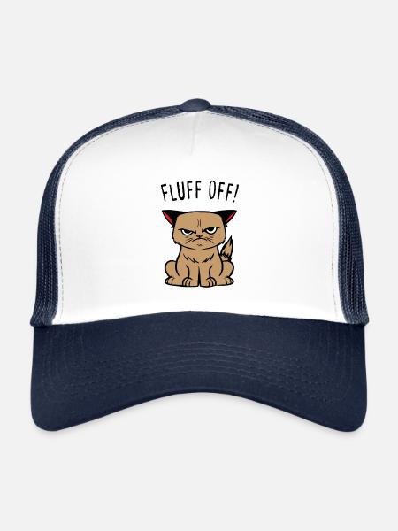 Sarcasm Cat Hate People Wicked Joke Gifts - Trucker Cap - white/navy - Front