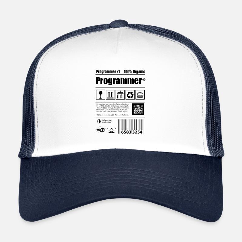 Programmeur programmeur cadeau de développeur de caféine - Casquette trucker  - blanc/marine