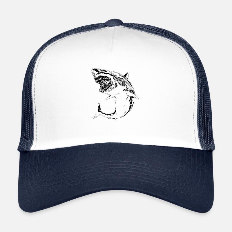 Requin - Casquette trucker  - blanc/marine