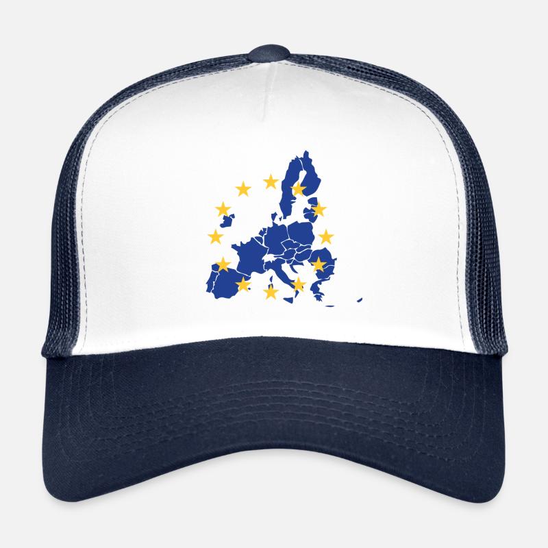 Europa - Trucker Cap - Weiß/Navy