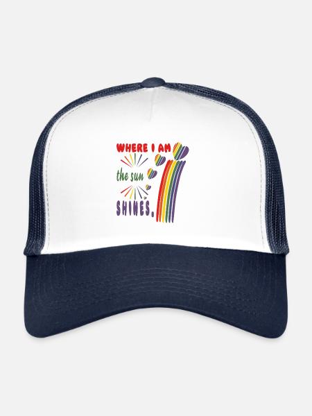 Sun, summer, pride wherever I am. - Trucker Cap - white/navy - Front