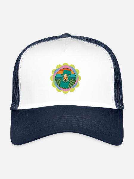 Avocado makes yoga - Trucker Cap - white/navy - Front
