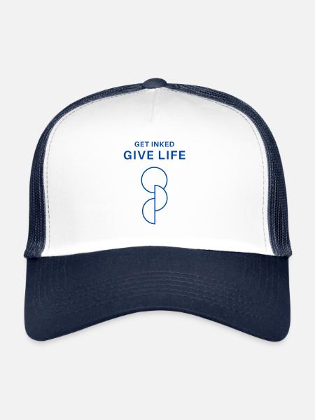 Don d’organes - Get Inked Give Life - Casquette trucker  - blanc/marine - Devant