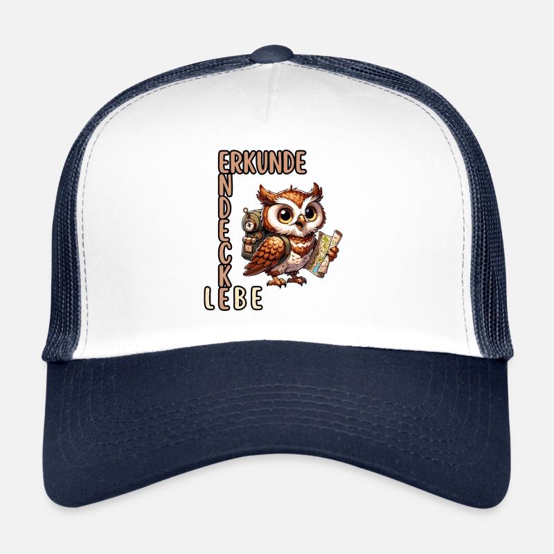 Explore, Discover, Live Owl Trucker Cap