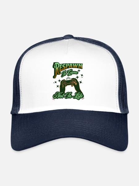 Réapparaissez dans le jeu, pas dans la vie – Retro Gaming - Casquette trucker  - blanc/marine - Devant