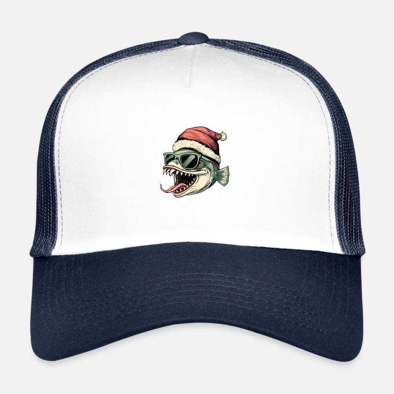 Piranha Poisson Noël Drôle Casquette trucker 