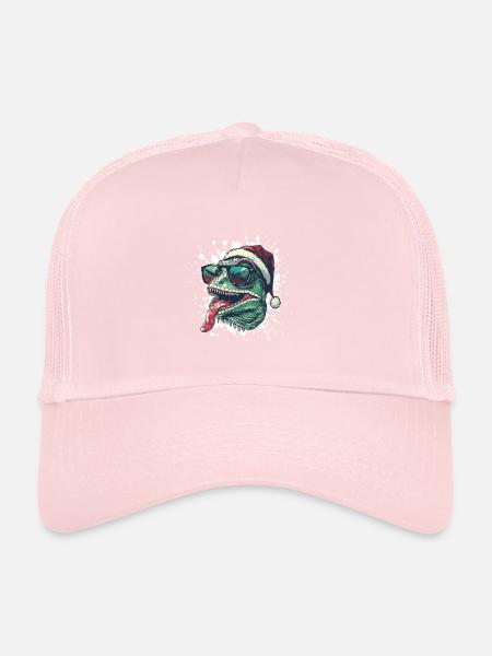 Caméléon Noël drôle - Casquette trucker  - rose pâle - Devant