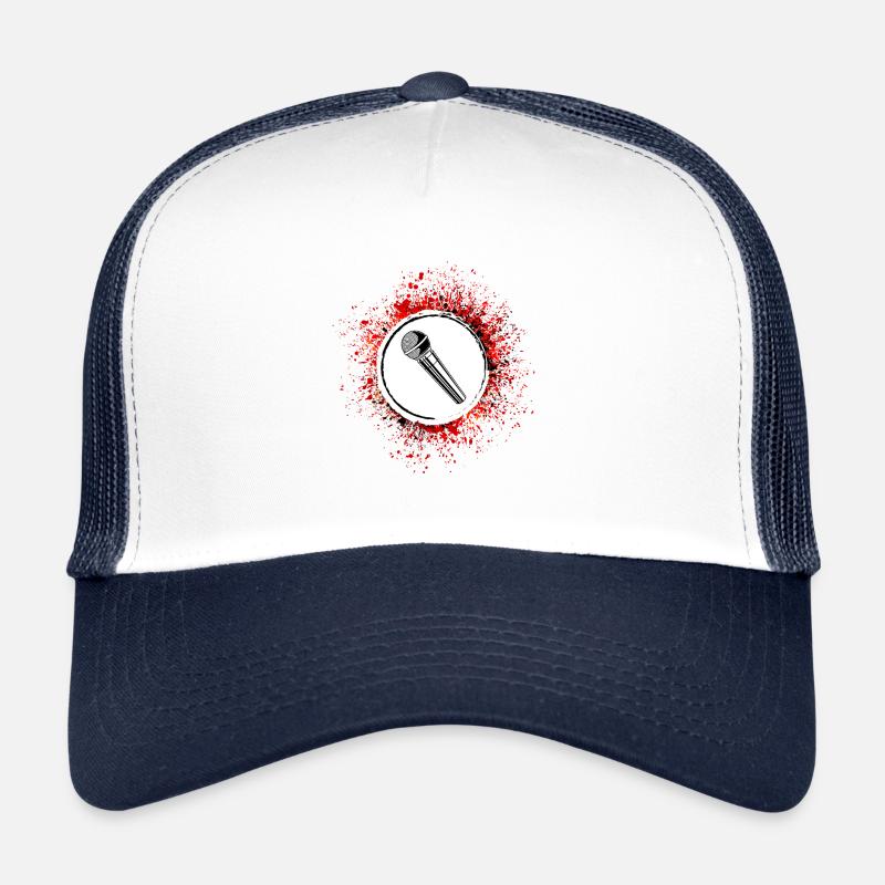 Mikrofon Symbol - Trucker Cap - Weiß/Navy