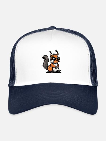 Squirrel Cool Comic - Trucker Cap - white/navy - Front