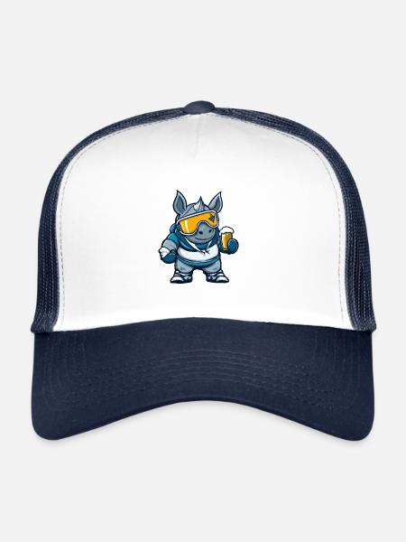 Soirée après-ski Rhino - Casquette trucker  - blanc/marine - Devant