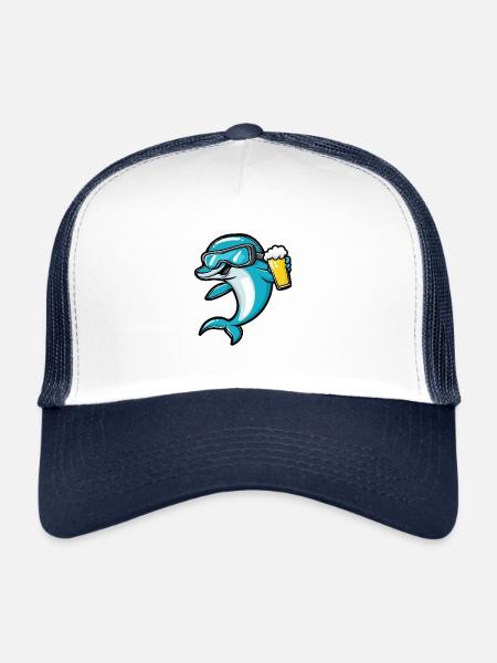 Delfin Après Ski Beer - Trucker Cap - white/navy - Front