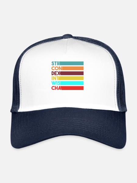 Gamer Stats Gift - Trucker Cap - white/navy - Front