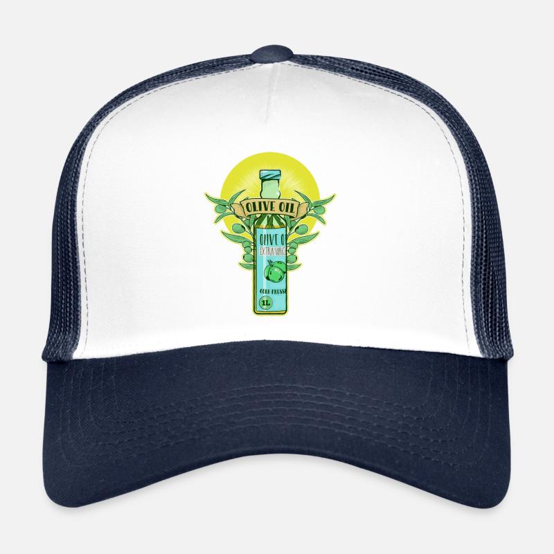 olive oil Olivenöl - Trucker Cap - Weiß/Navy