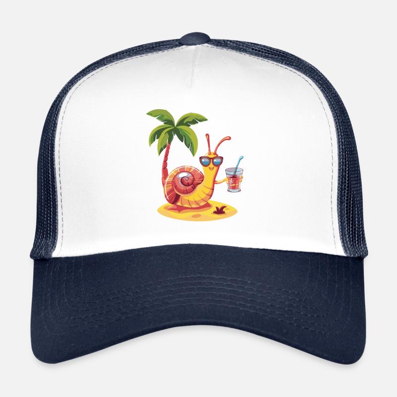 Snail Summer Beach Comic Trucker Cap