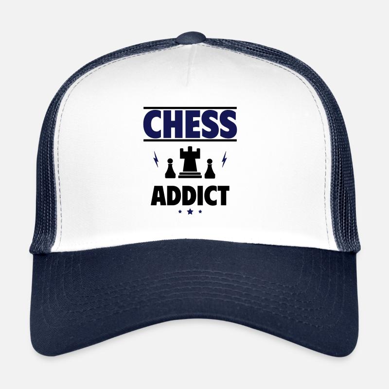 Fanatique d’échecs - Toujours dans le train - Casquette trucker  - blanc/marine