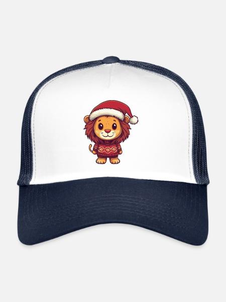Bande dessinée de Noël Lion - Casquette trucker  - blanc/marine - Devant