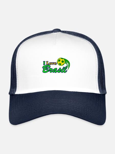 Brasil Gift Idea - Trucker Cap - white/navy - Front
