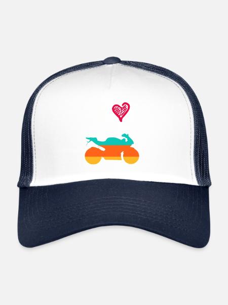 Retro motorcycle - Trucker Cap - white/navy - Front