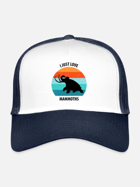 Drôle de mammouth âge de pierre âge glaciaire conception préhistorique - Casquette trucker  - blanc/marine - Devant