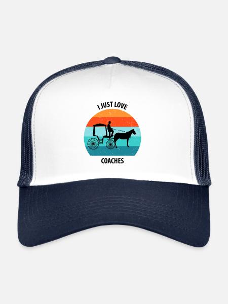 Calèche de cocher Calèche tirée par des chevaux Calèche - Casquette trucker  - blanc/marine - Devant