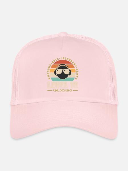 Level 18 - Casquette trucker  - rose pâle - Devant
