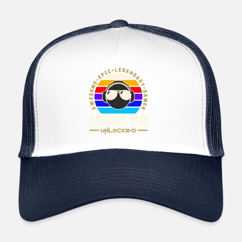 Level 30 - Casquette trucker  - blanc/marine