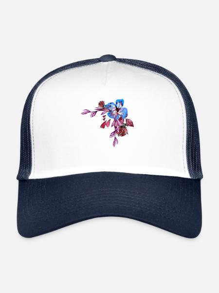 Flowers - Trucker Cap - white/navy
