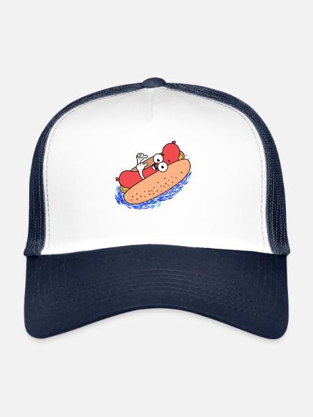 Hot Dog Summer - Trucker Cap - white/navy - Front