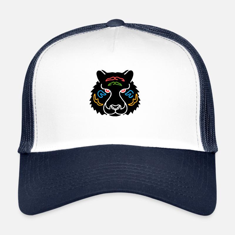 Symbol eines indischen Tigers, Kultur Indiens - Trucker Cap - Weiß/Navy
