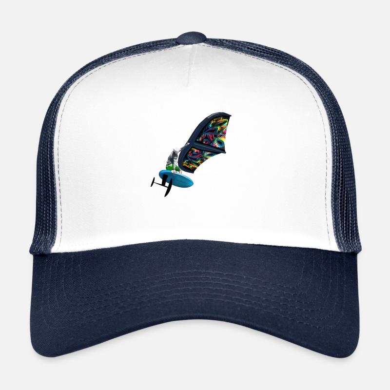 Wing Foil Surf - Trucker Cap - Weiß/Navy