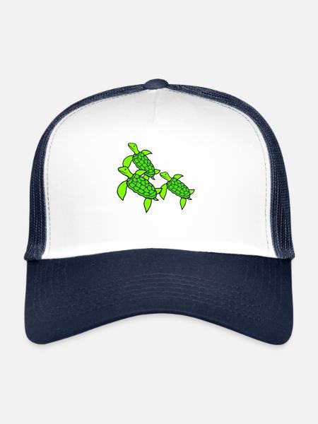 3 Water Turtles Turtles Team Friends Cute - Trucker Cap - white/navy - Front