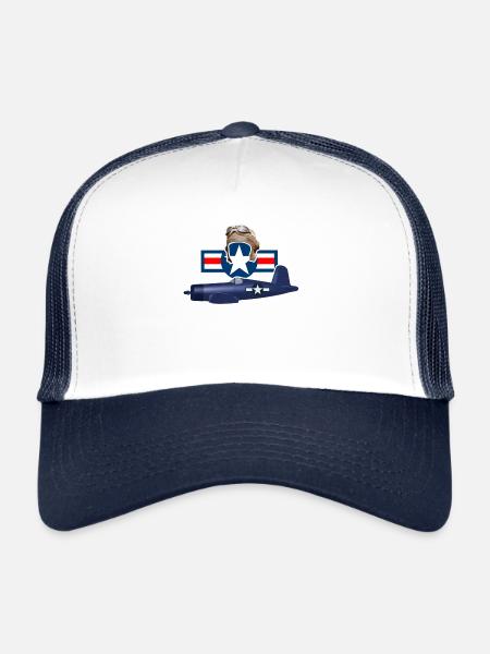 Têtes Brulées - Casquette trucker  - blanc/marine - Devant