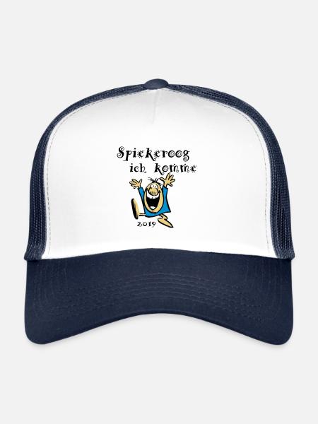 Spiekeroog, drôles de phrases - Casquette trucker  - blanc/marine - Devant