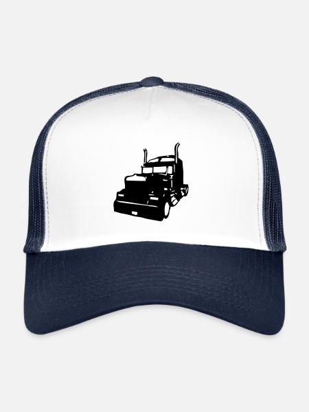 camion americain - Casquette trucker  - blanc/marine