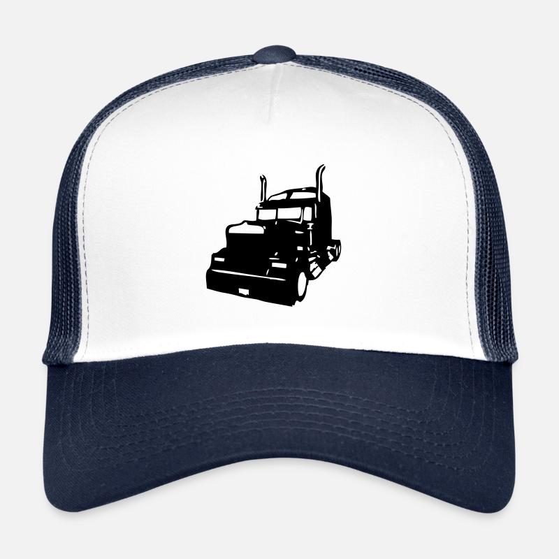 camion americain - Casquette trucker  - blanc/marine