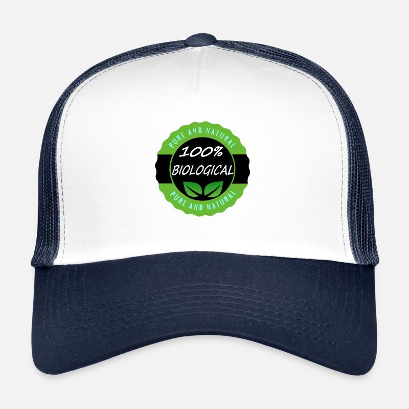 100% Bilogical Vegan - Trucker Cap - Weiß/Navy