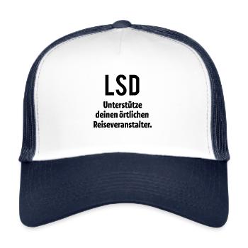 LSD Unterstütze den örtlichen Reiseveranstalter - Trucker Cap - Weiß/Navy - Vorne