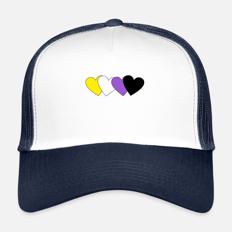 Heart not binary Trucker Cap