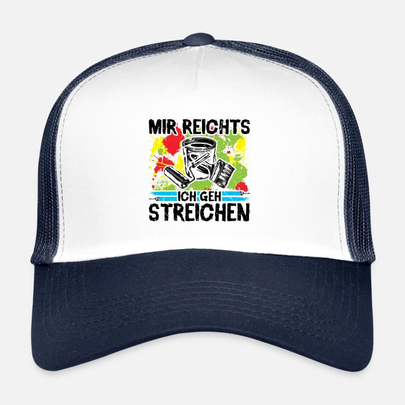 Maler Lackierer Beruf Malerpinsel Malerrolle - Trucker Cap - Weiß/Navy