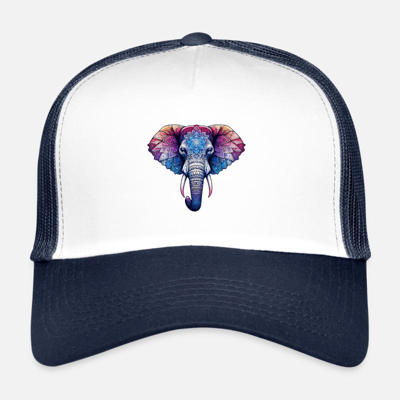 Mystical Elephant Mandala Trucker Cap