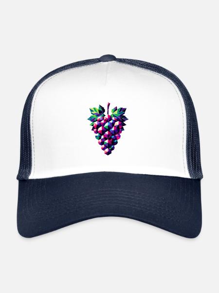 Abstract Geometric Grapes - Color Design - Trucker Cap - white/navy - Front