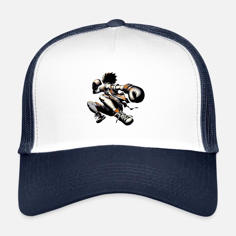 Dynamischer Anime-Boxer: Intensive Motivation im Fitnessstudio Trucker Cap