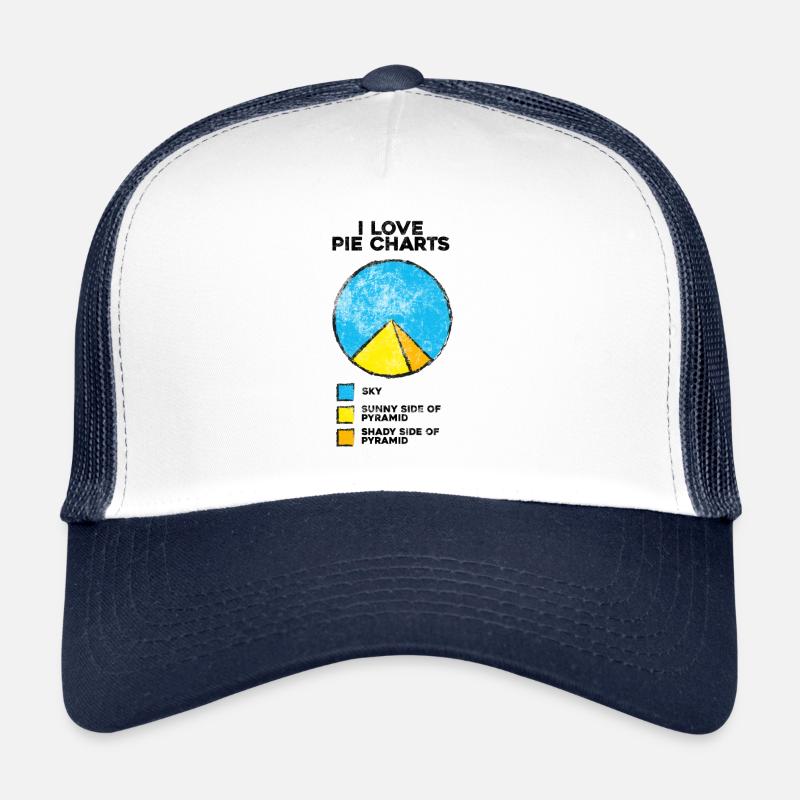 Pie pyramid, i love pie charts, Humor Funny Life - Trucker Cap - Weiß/Navy