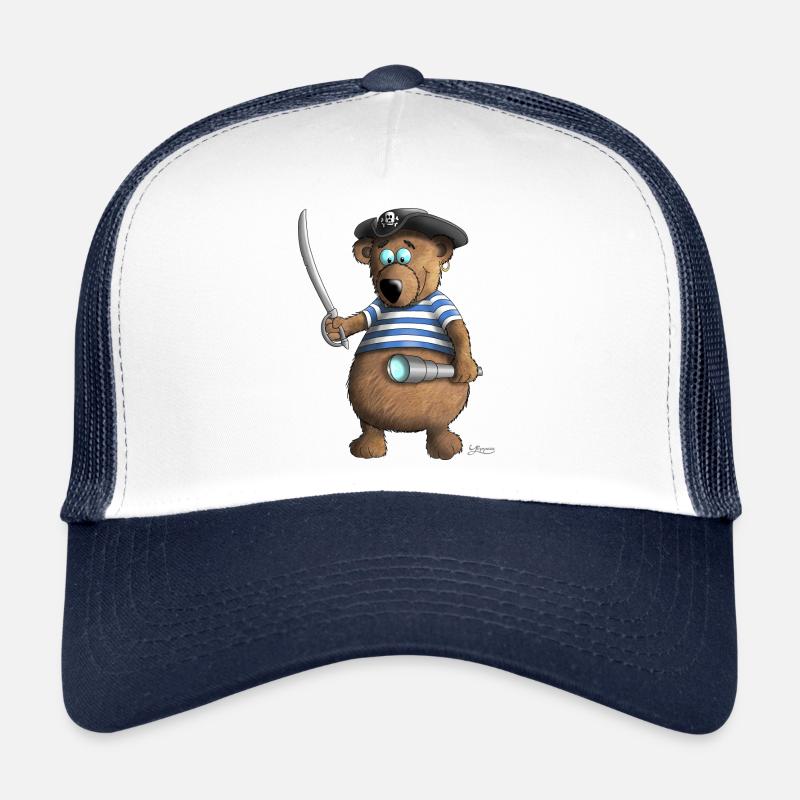 Lustiger Pirat - Trucker Cap - Weiß/Navy