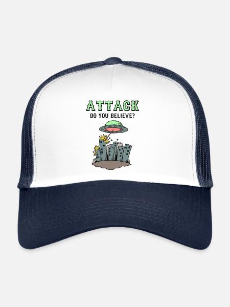 Attaque Croyez-vous? - Casquette trucker  - blanc/marine - Devant