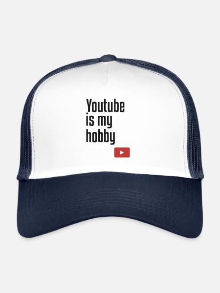 Youtube Is My Hobby - Trucker Cap - white/navy - Front