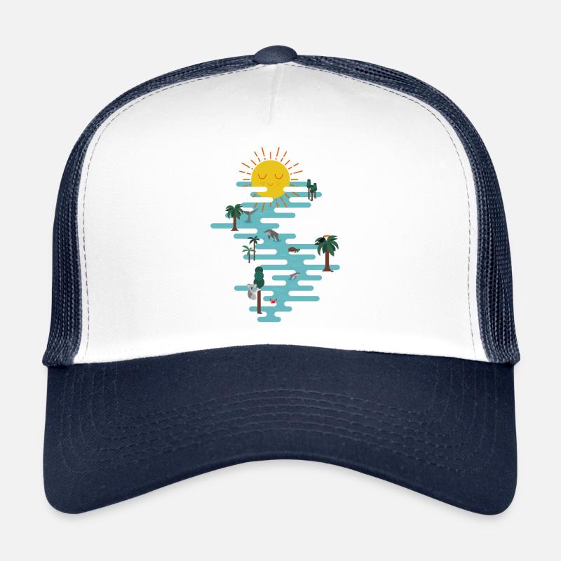Sonne & Meer - Trucker Cap - Weiß/Navy