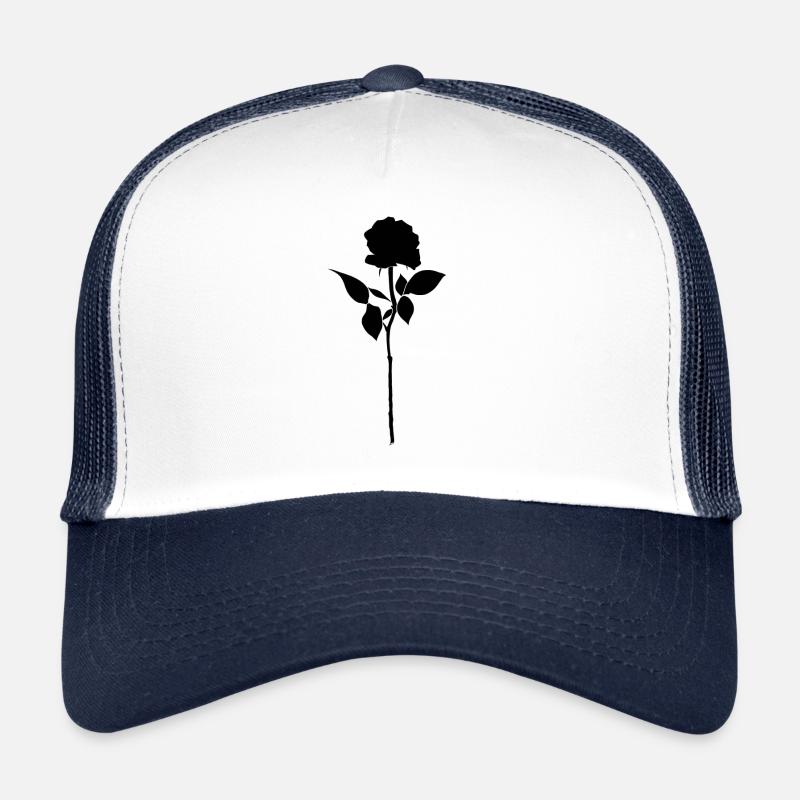 Schwarze Rose - Trucker Cap - Weiß/Navy
