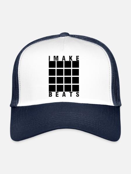 JE FAIS DES BEATS - Casquette trucker  - blanc/marine - Devant