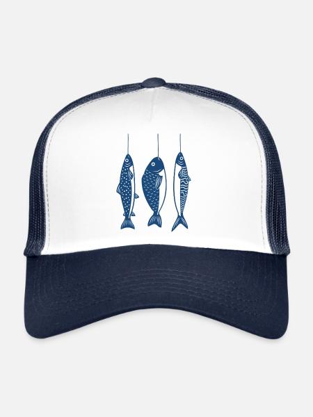 Fish on the hook - Trucker Cap - white/navy - Front